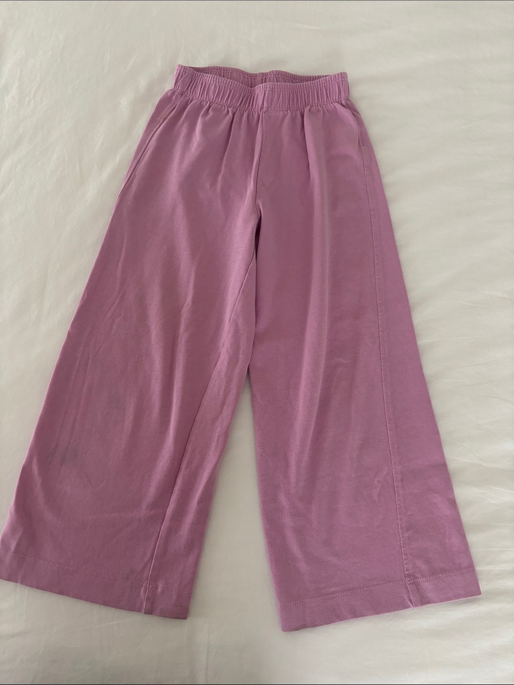 Zara Wide Leg Cropped lightweight Sweatpants - Mauve Pink